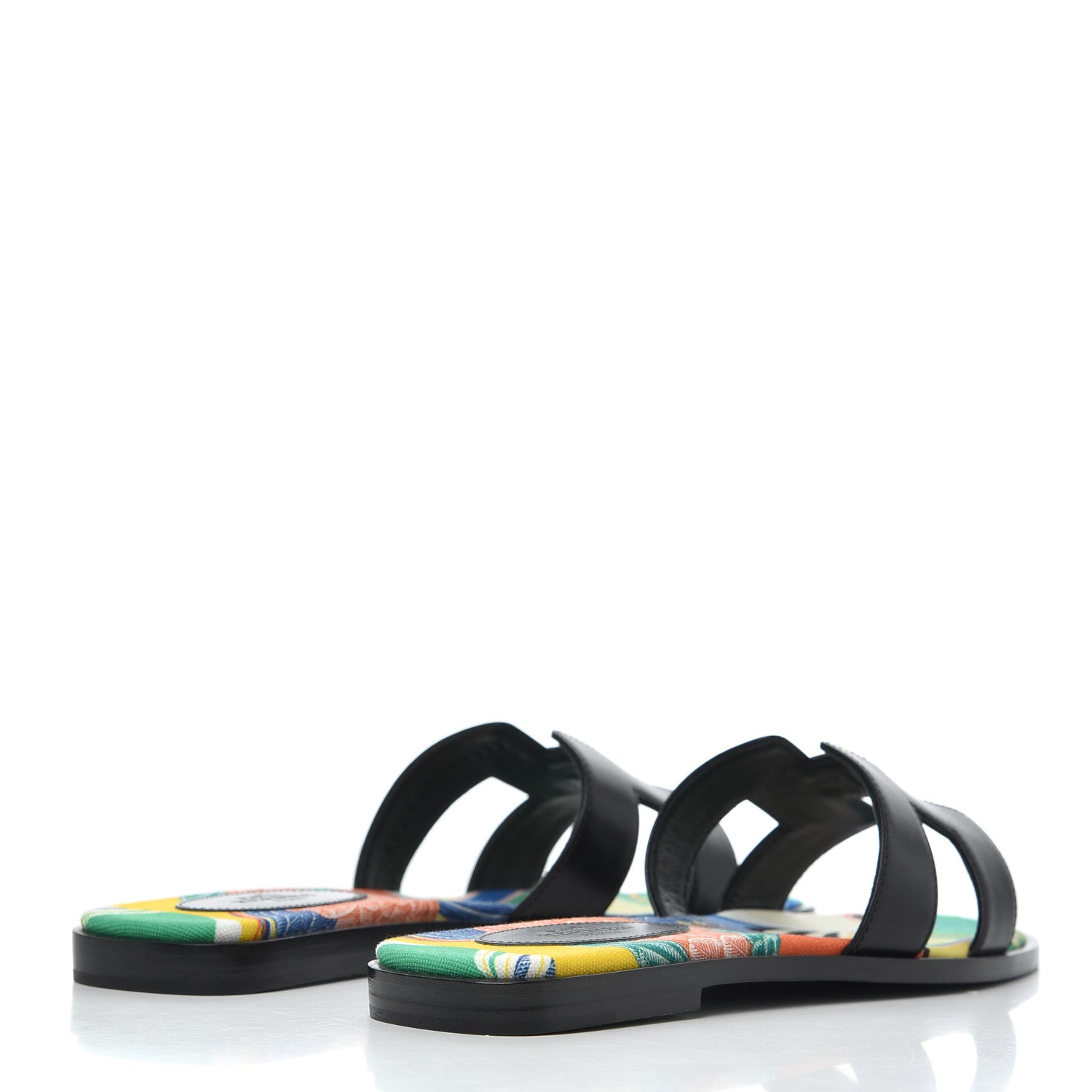 Hermes Box Calfskin Oran Sandals 35.5 Black 4 of 9