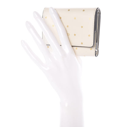 Christian Dior Calfskin Embossed Stars Medium Wallet White Multi 2 of 7