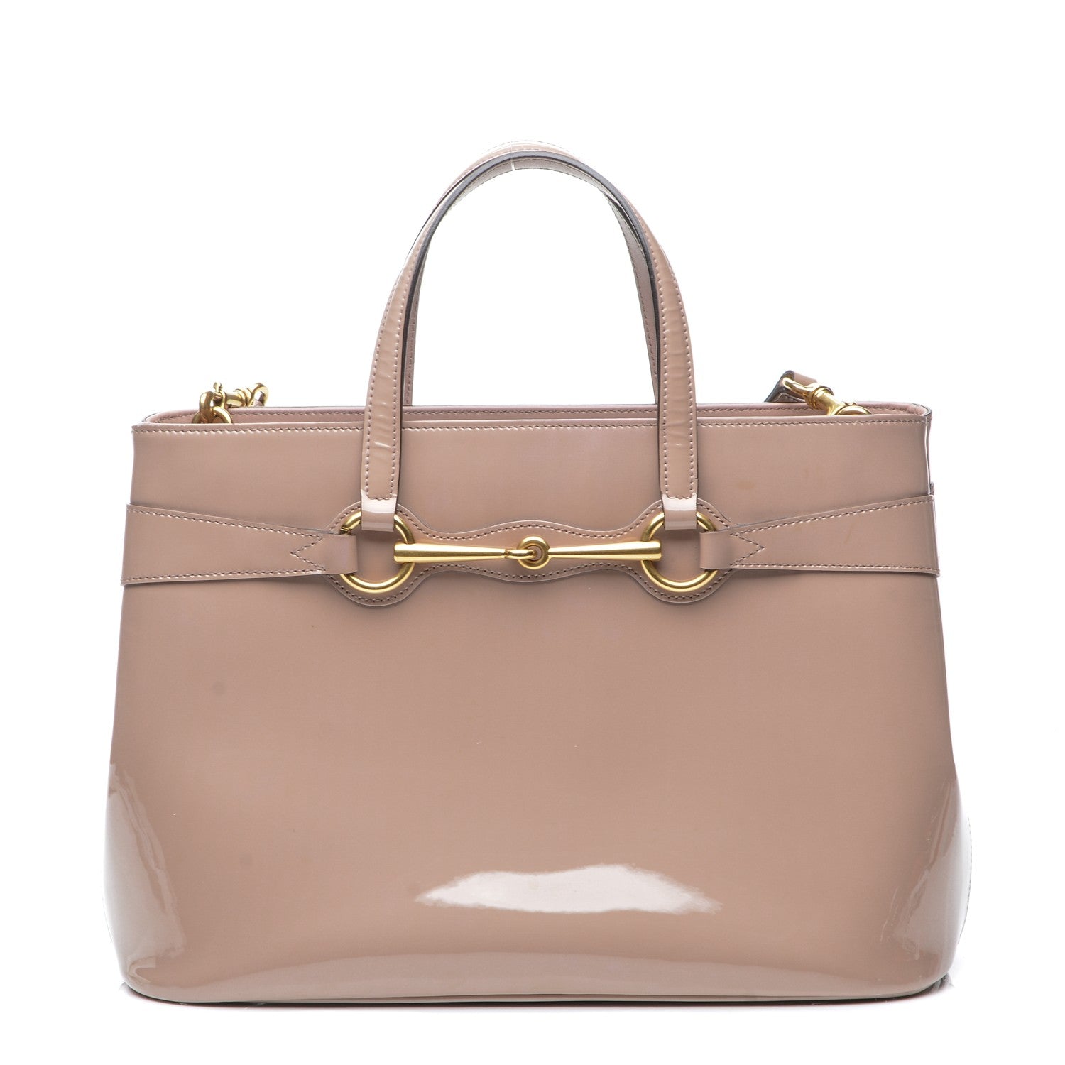 Gucci Patent Medium Bright Bit Top Handle Tote Dark Cipria 1 of 8