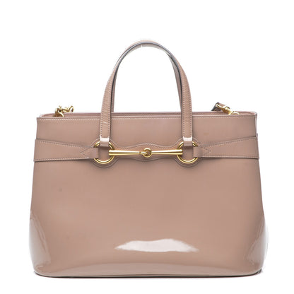Gucci Patent Medium Bright Bit Top Handle Tote Dark Cipria 1 of 8