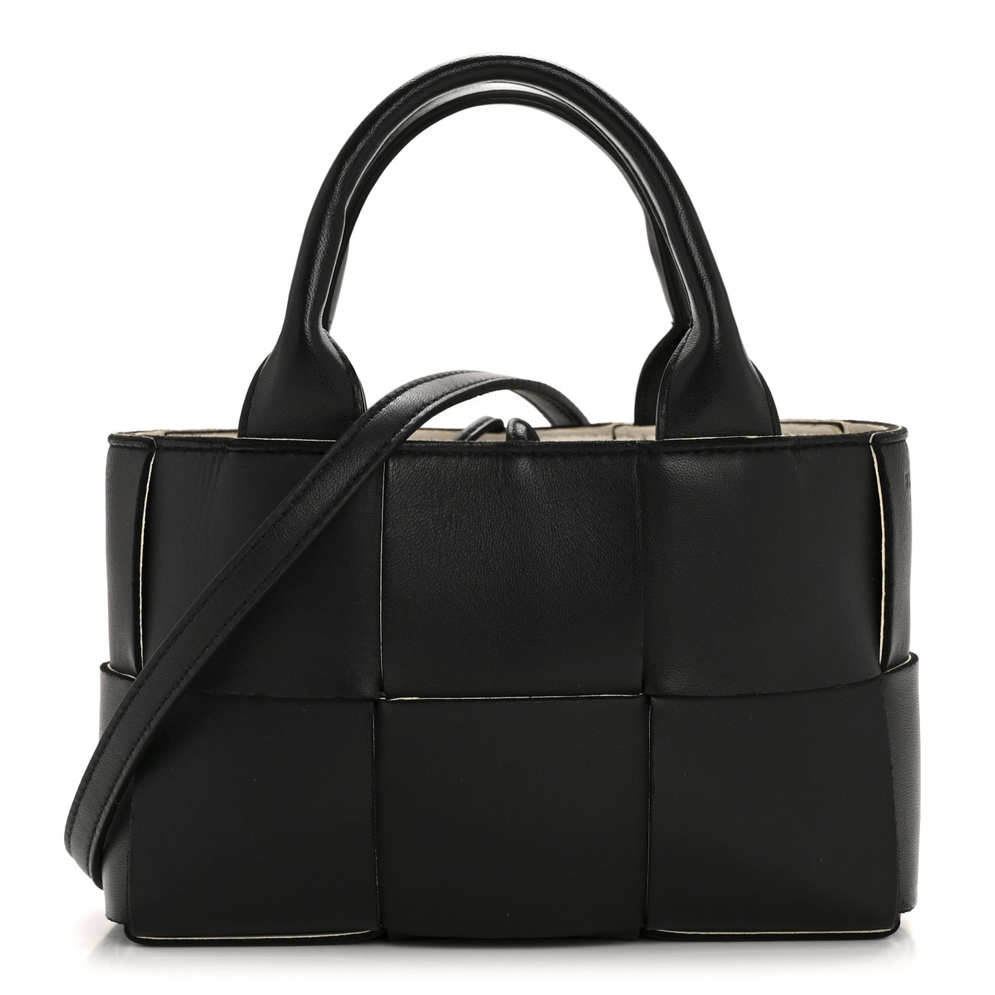 Calfskin Maxi Intrecciato Mini Arco Tote Black