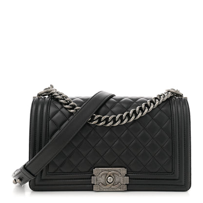 Chanel Lambskin Quilted Medium Boy Flap Black 1 of 11