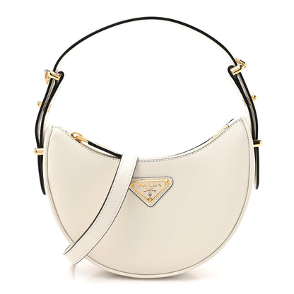 Prada Soft Calfskin Small Arque Shoulder Bag White 1 of 10