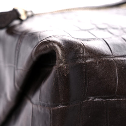 Mulberry Calfskin Crocodile Embossed Duffle Bag Brown 18 of 21