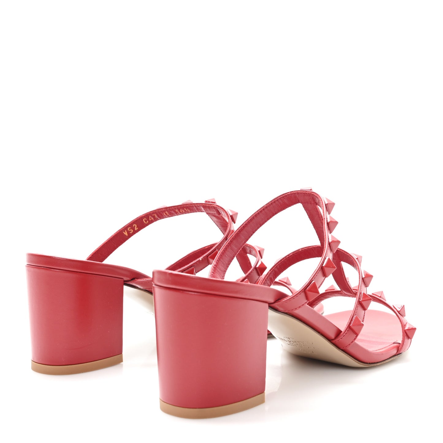 Patent Lacquered Monochrome Rockstud 60mm Caged Slide Sandals 36.5 Rosso Valentino