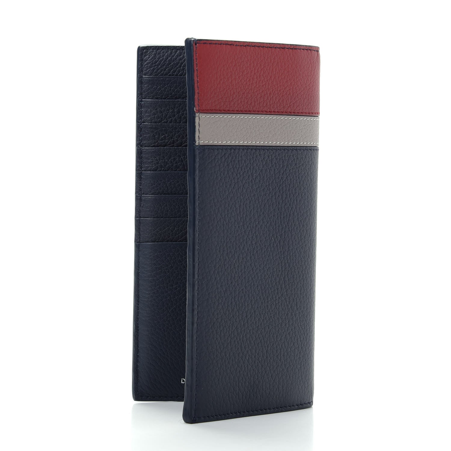 Christian Dior HOMME Calfskin Wallet Blue Red 3 of 8