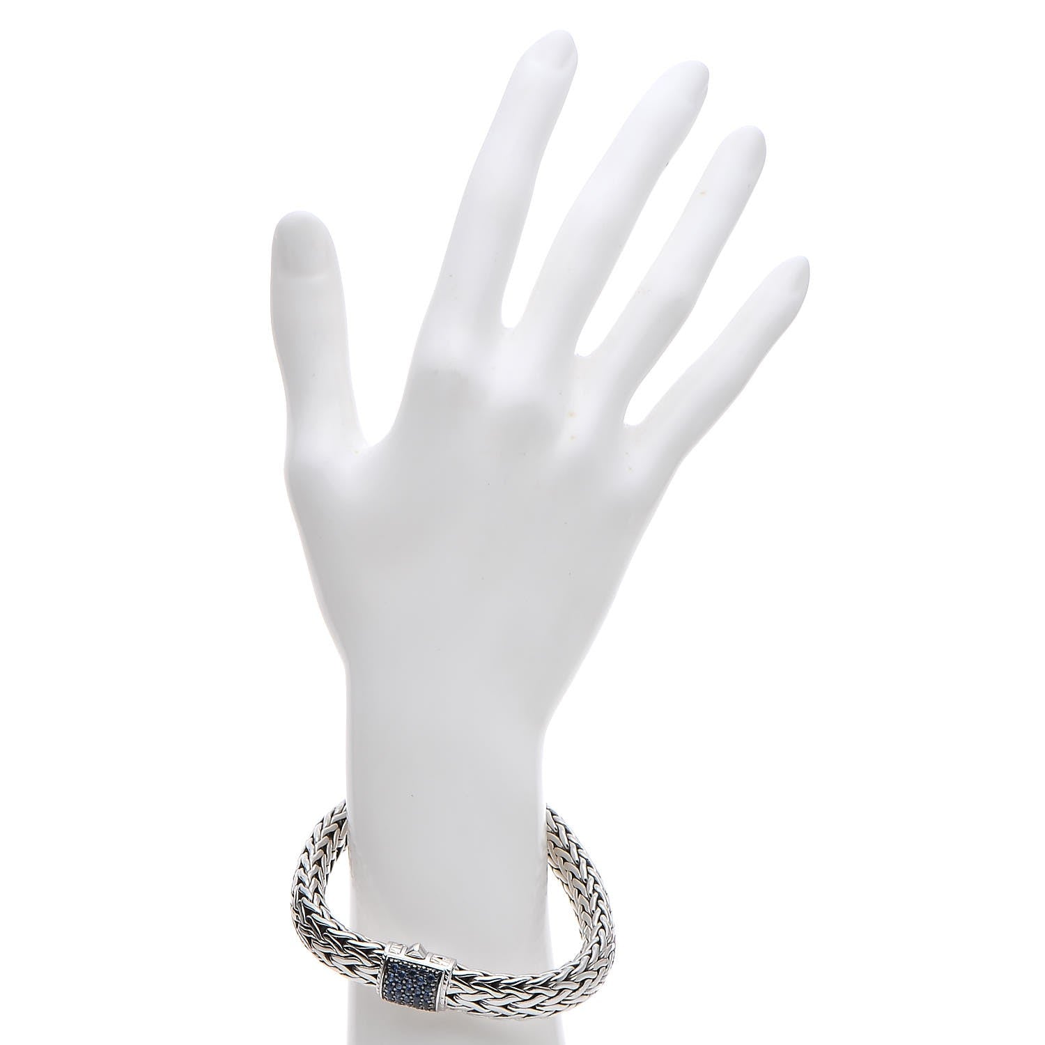 John Hardy Sterling Silver Blue Sapphire Classic Chain Bracelet L 2 of 5