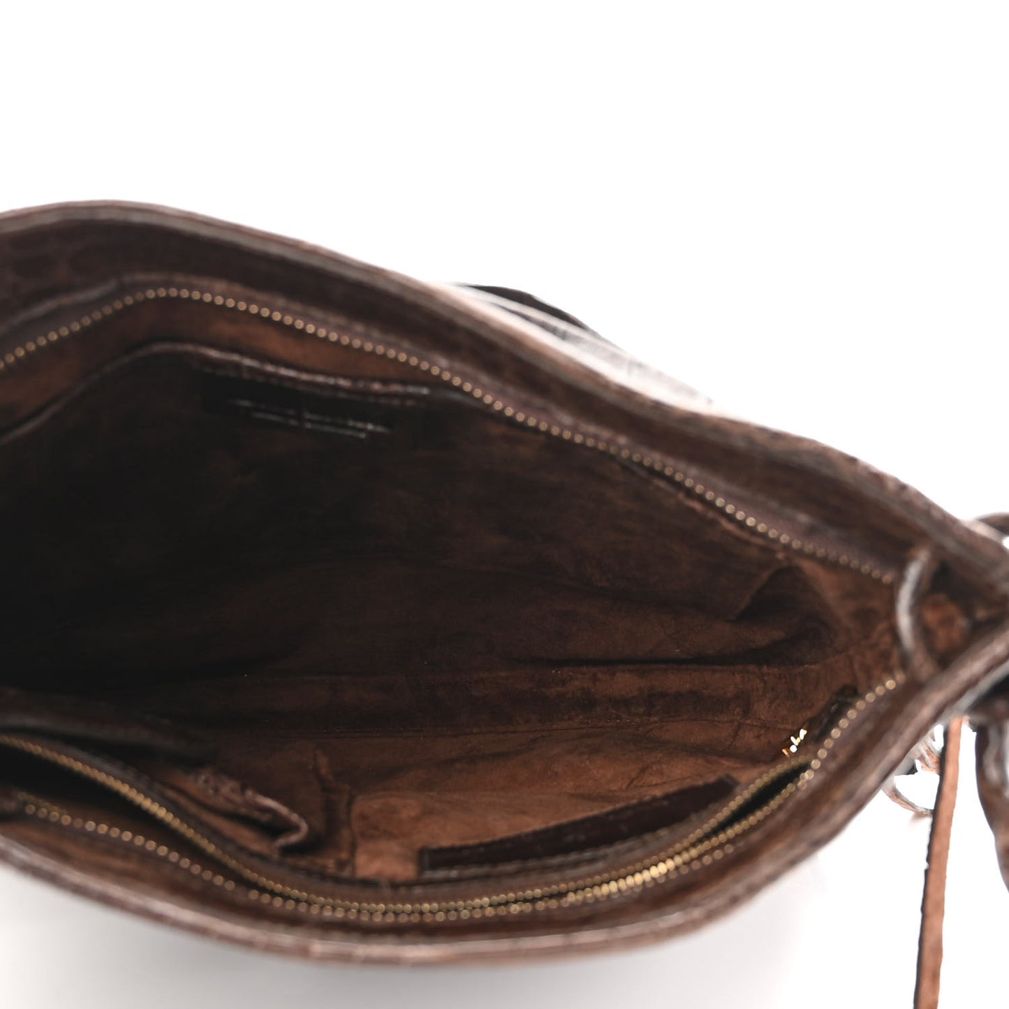 Crocodile Fringe Crossbody Clutch Brown
