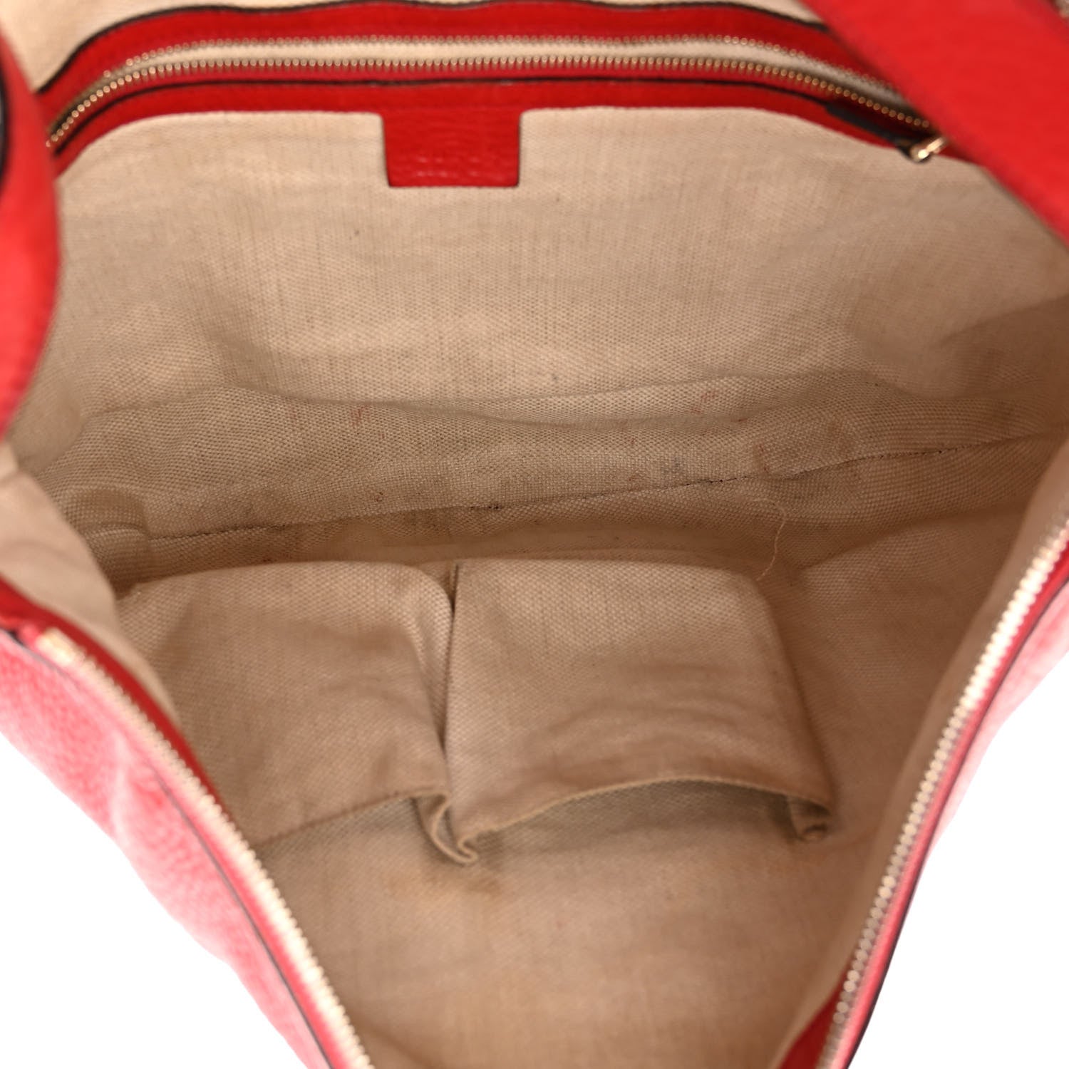 Gucci Pebbled Calfskin Medium Soho Hobo Red 5 of 14