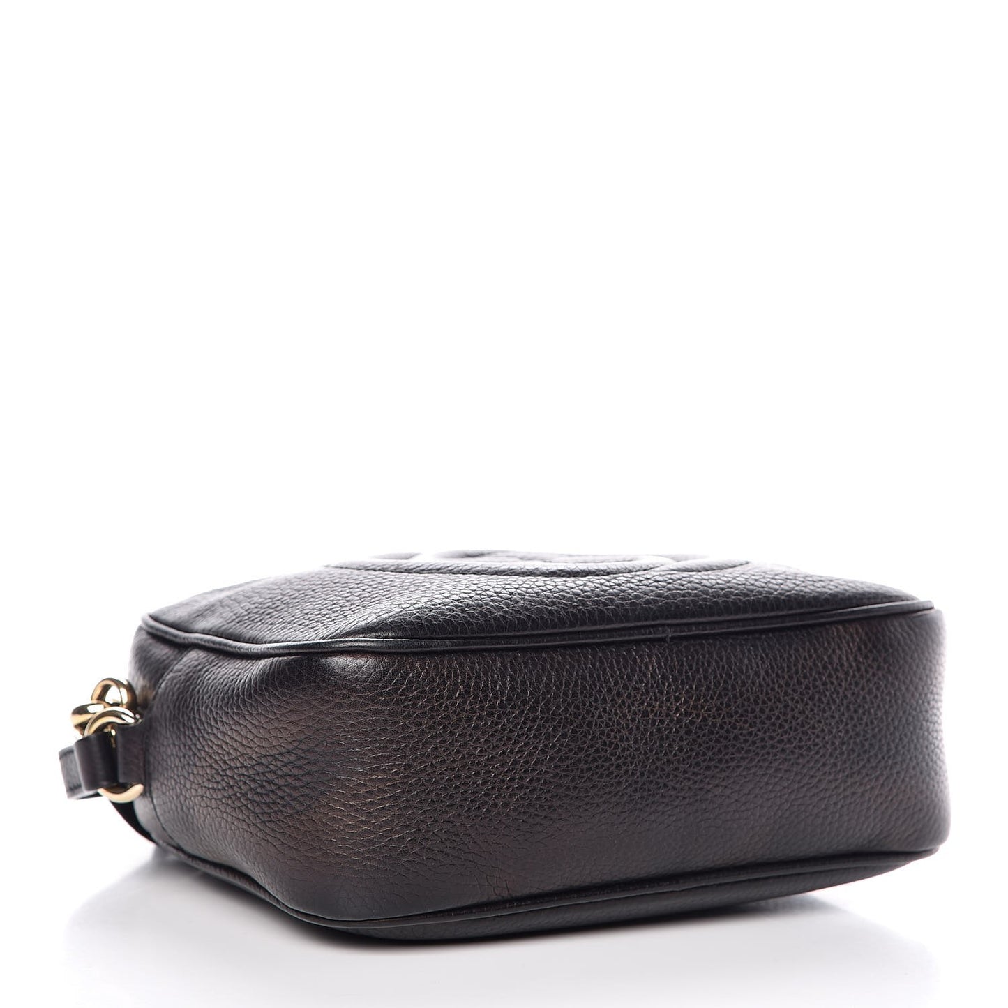 Pebbled Calfskin Small Soho Disco Bag Black