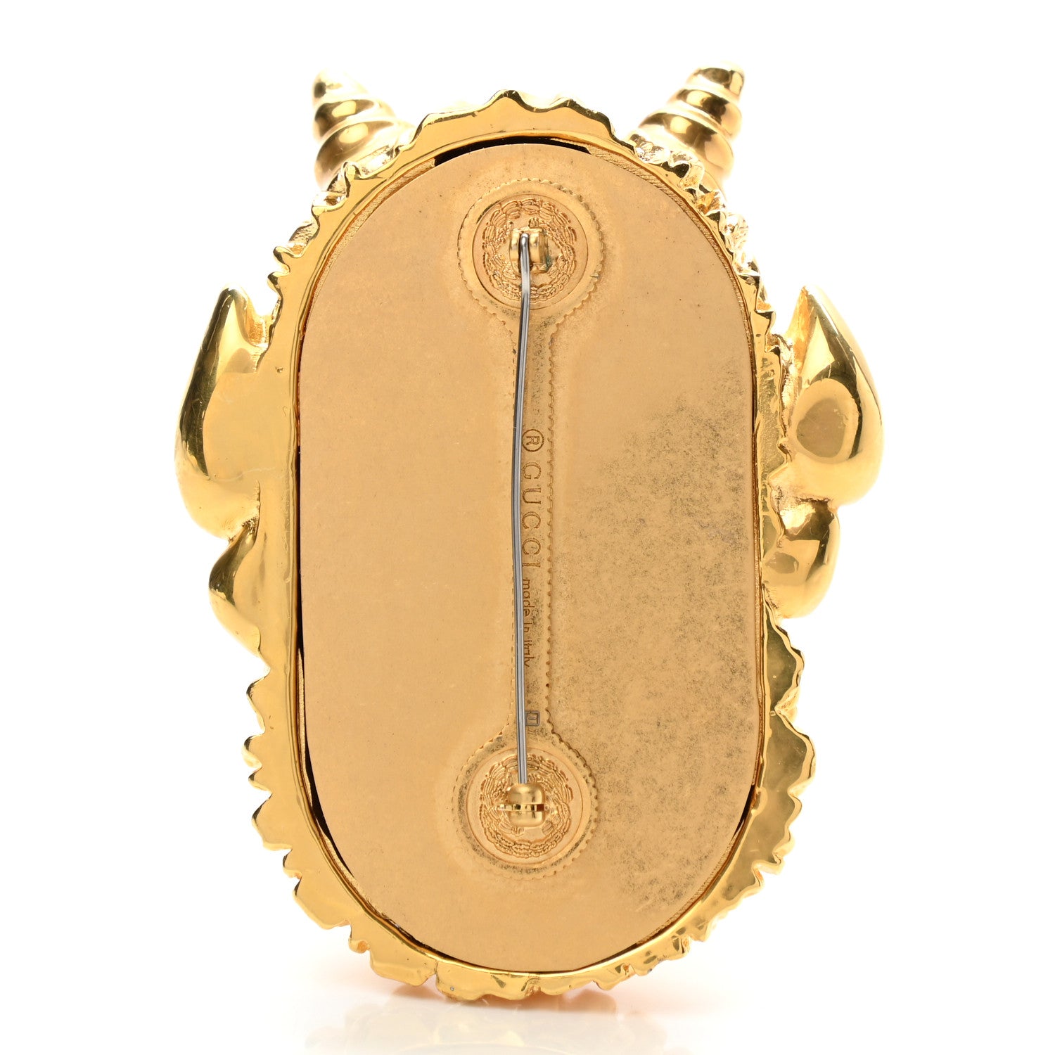 Gucci Face Brooch Gold 3 of 4