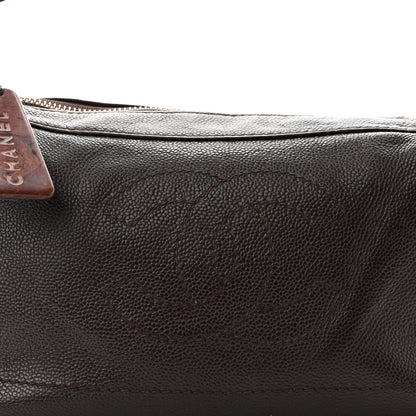Chanel Caviar CC Wood Chain Hobo Dark Brown 8 of 10