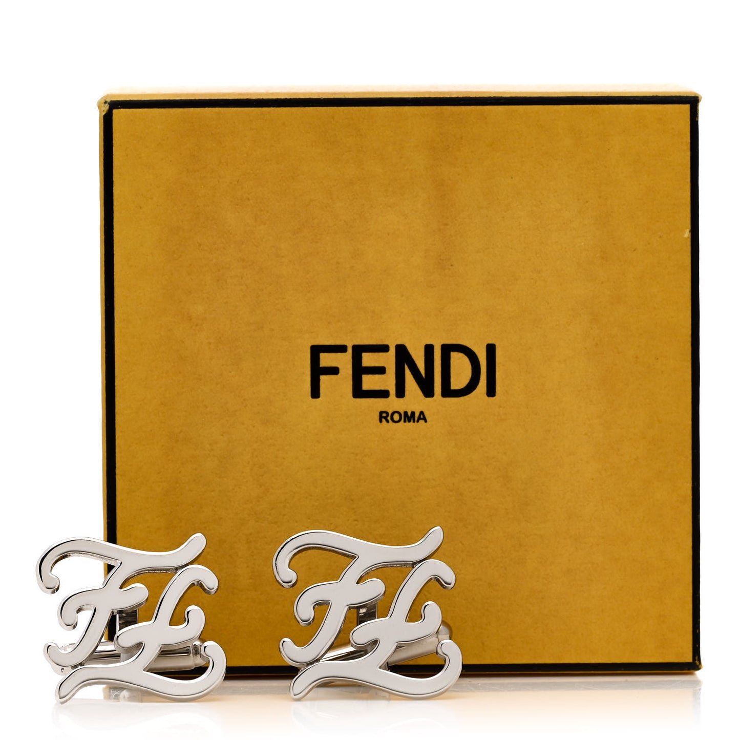 Metal Kaligraphy Cufflinks Silver