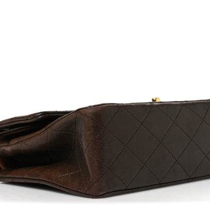 Chanel Lambskin Quilted Medium Double Flap Dark Brown 10 of 13