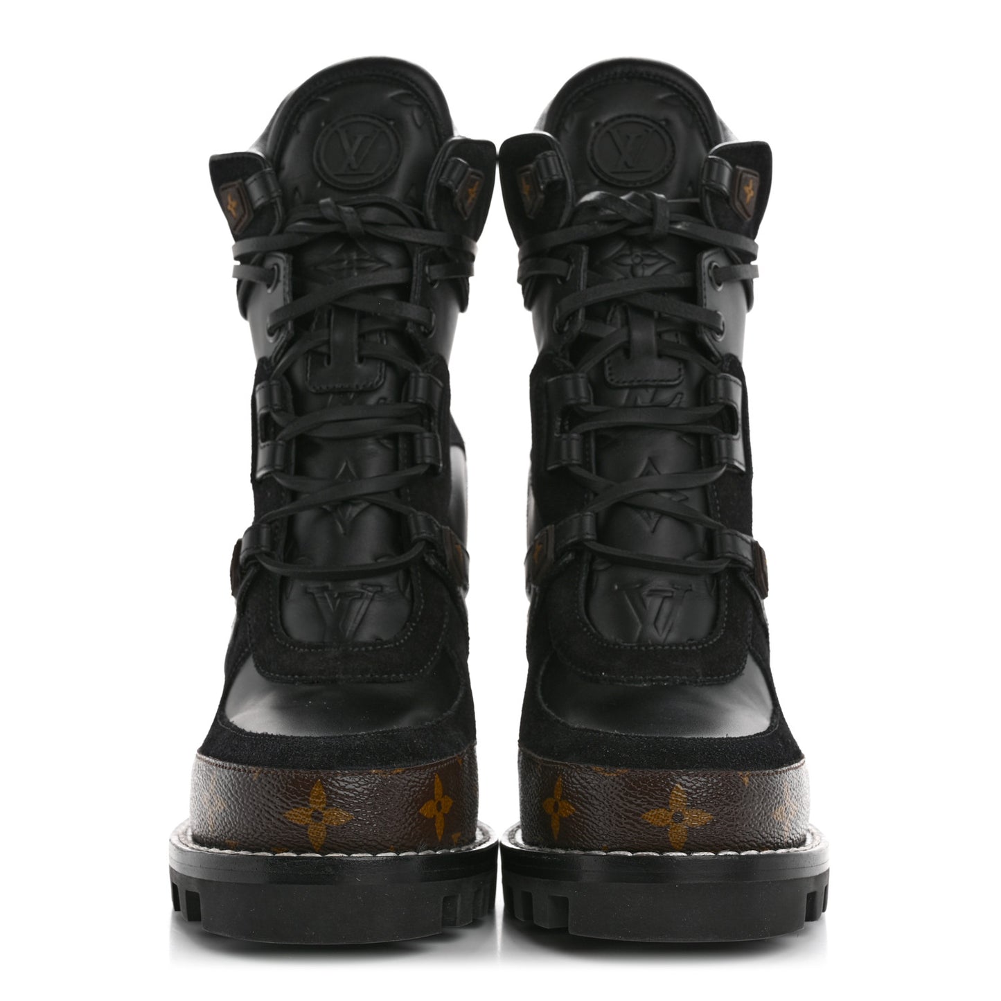 Suede Calfskin Monogram Star Trail Ankle Boots 39 Black