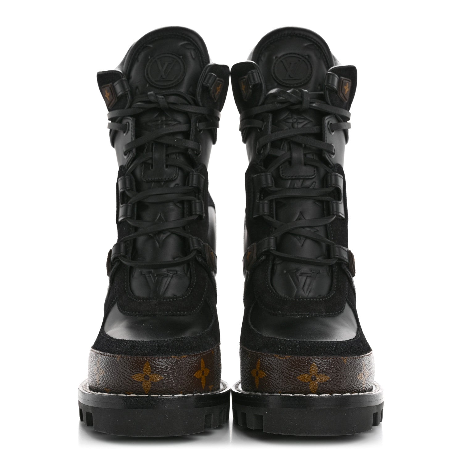 Louis Vuitton Suede Calfskin Monogram Star Trail Ankle Boots 39 Black 3 of 9