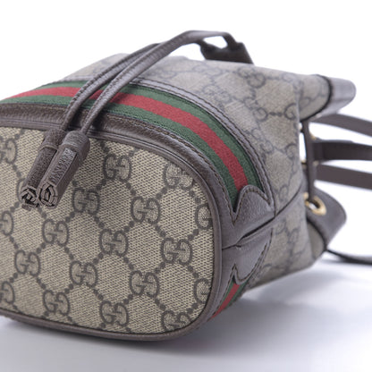 Gucci GG Supreme Monogram Web Mini Ophidia Bucket Bag Brown 7 of 9