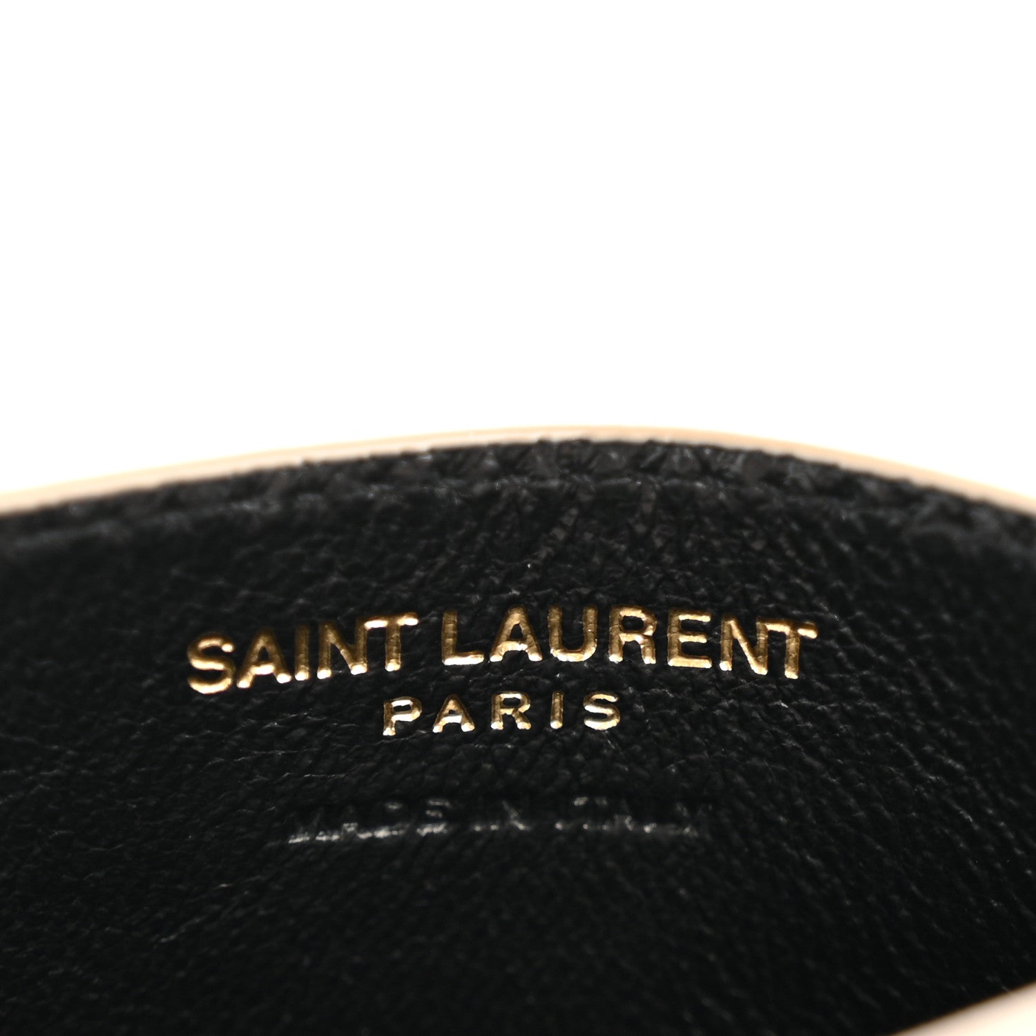 Saint Laurent Grain De Poudre Matelasse Chevron Monogram Credit Card Case Dark Beige 6 of 8