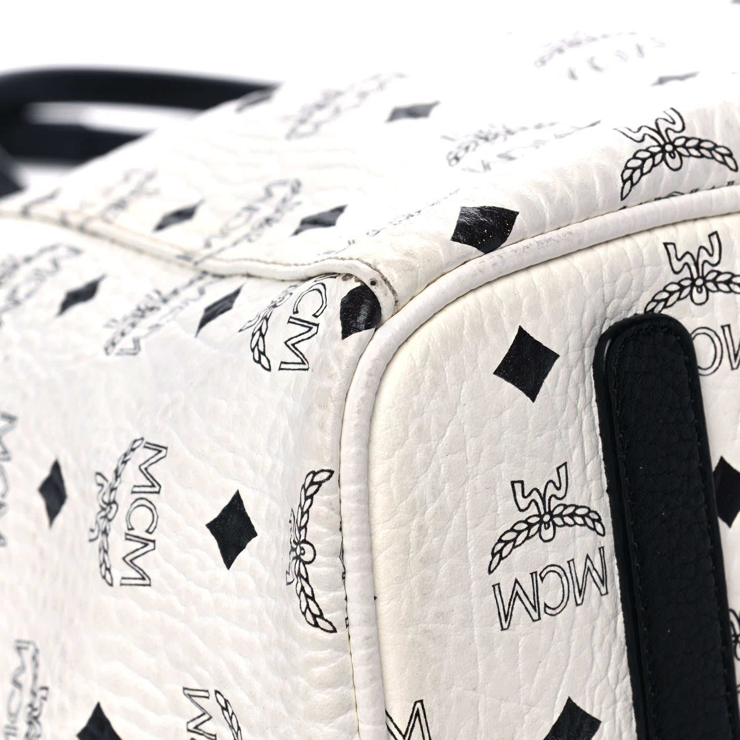 MCM Visetos Medium Project Reversible Shopper Tote White 10 of 12