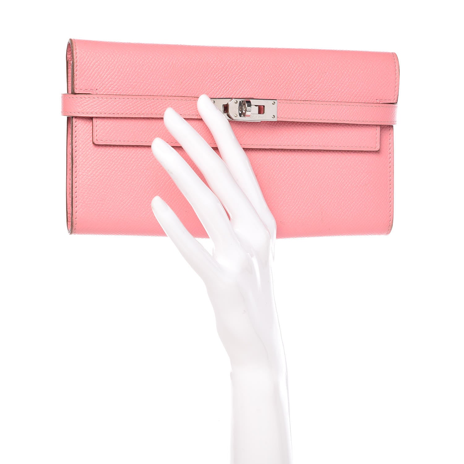 Hermes Epsom Kelly Longue Wallet Rose Confetti 3 of 35