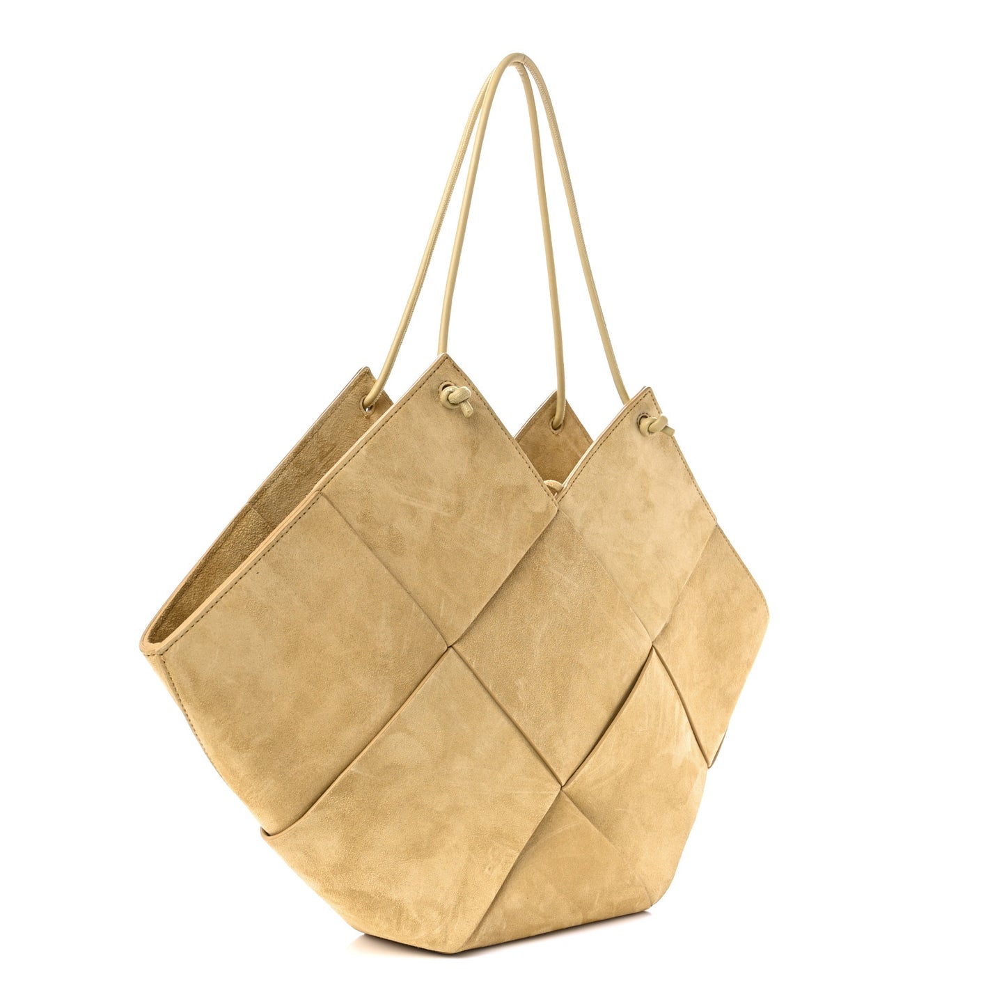 Suede Maxi Intrecciato Tote Cane Sugar Tapioca