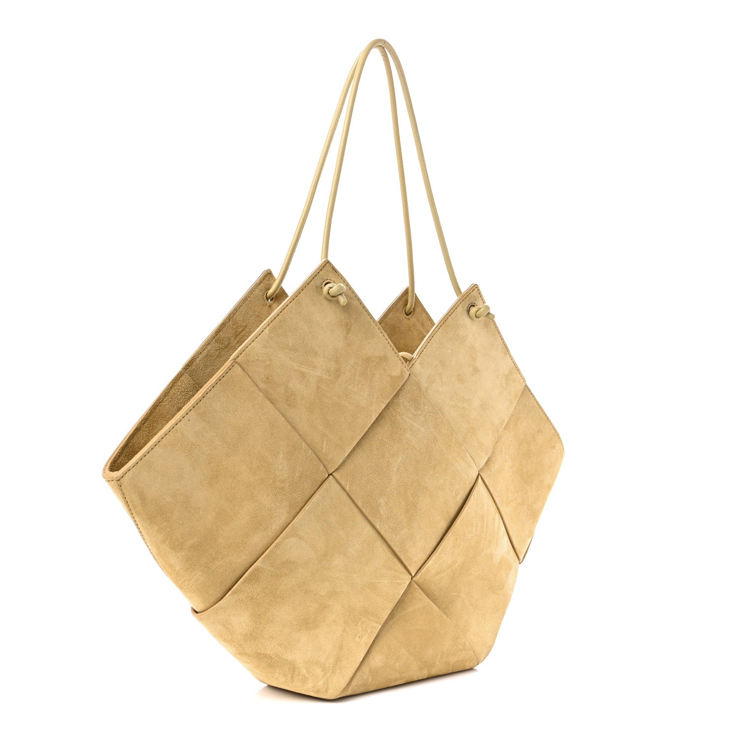 Bottega Veneta Suede Maxi Intrecciato Tote Cane Sugar Tapioca 3 of 12
