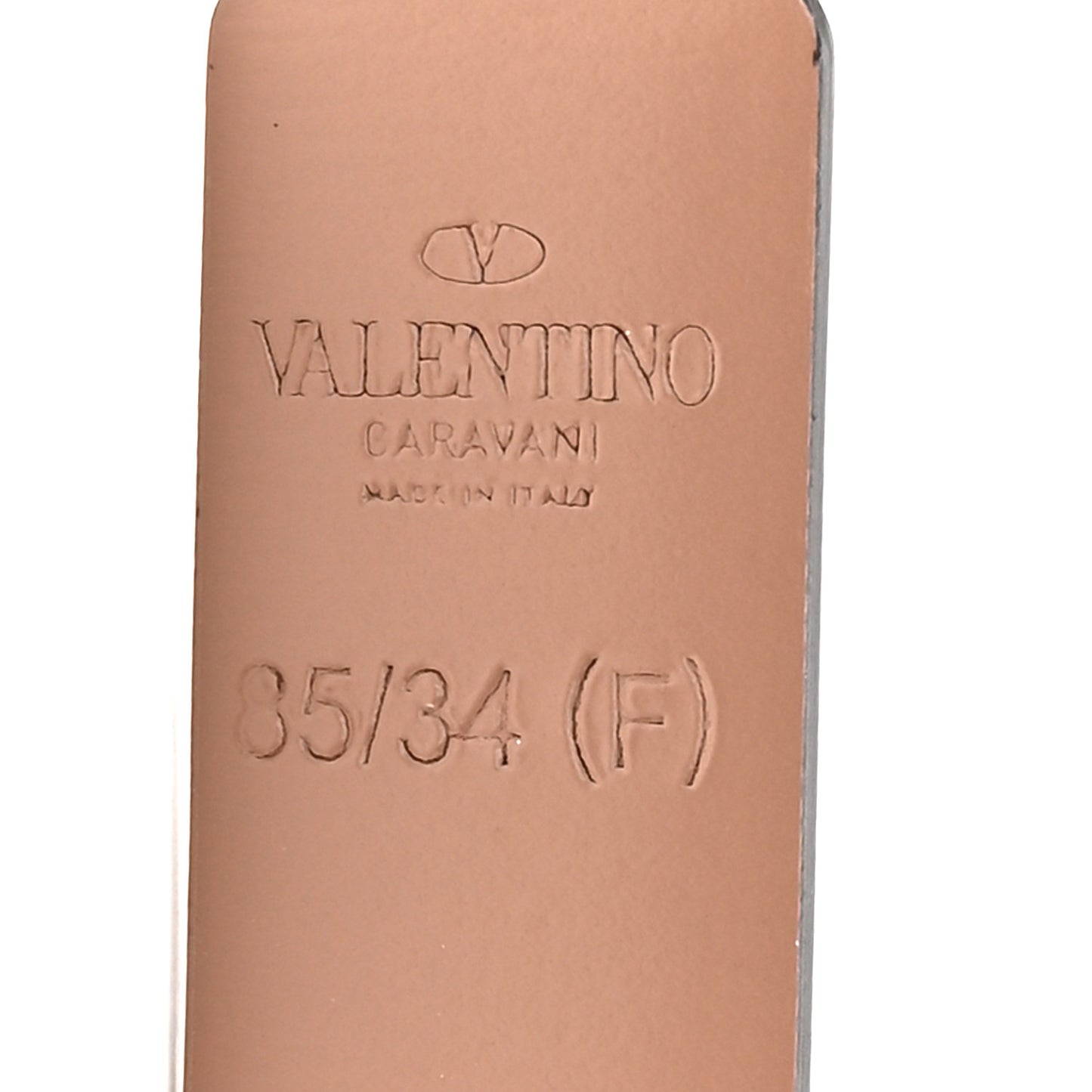 Glossy Calfskin VLogo Reversible 20mm Belt 85 34 Light Ivory Rose Cannelle