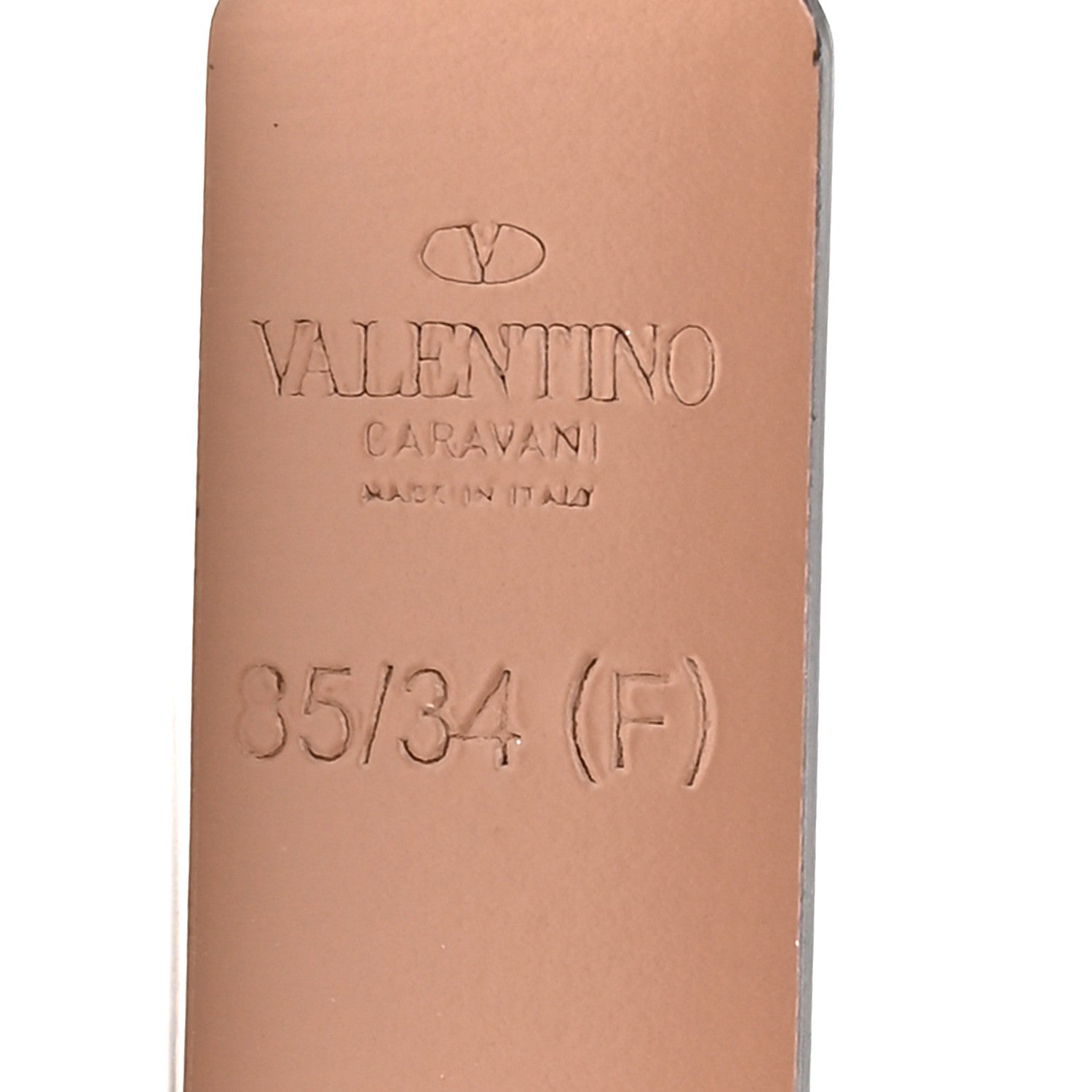 Valentino Garavani Glossy Calfskin VLogo Reversible 20mm Belt 85 34 Light Ivory Rose Cannelle 4 of 6