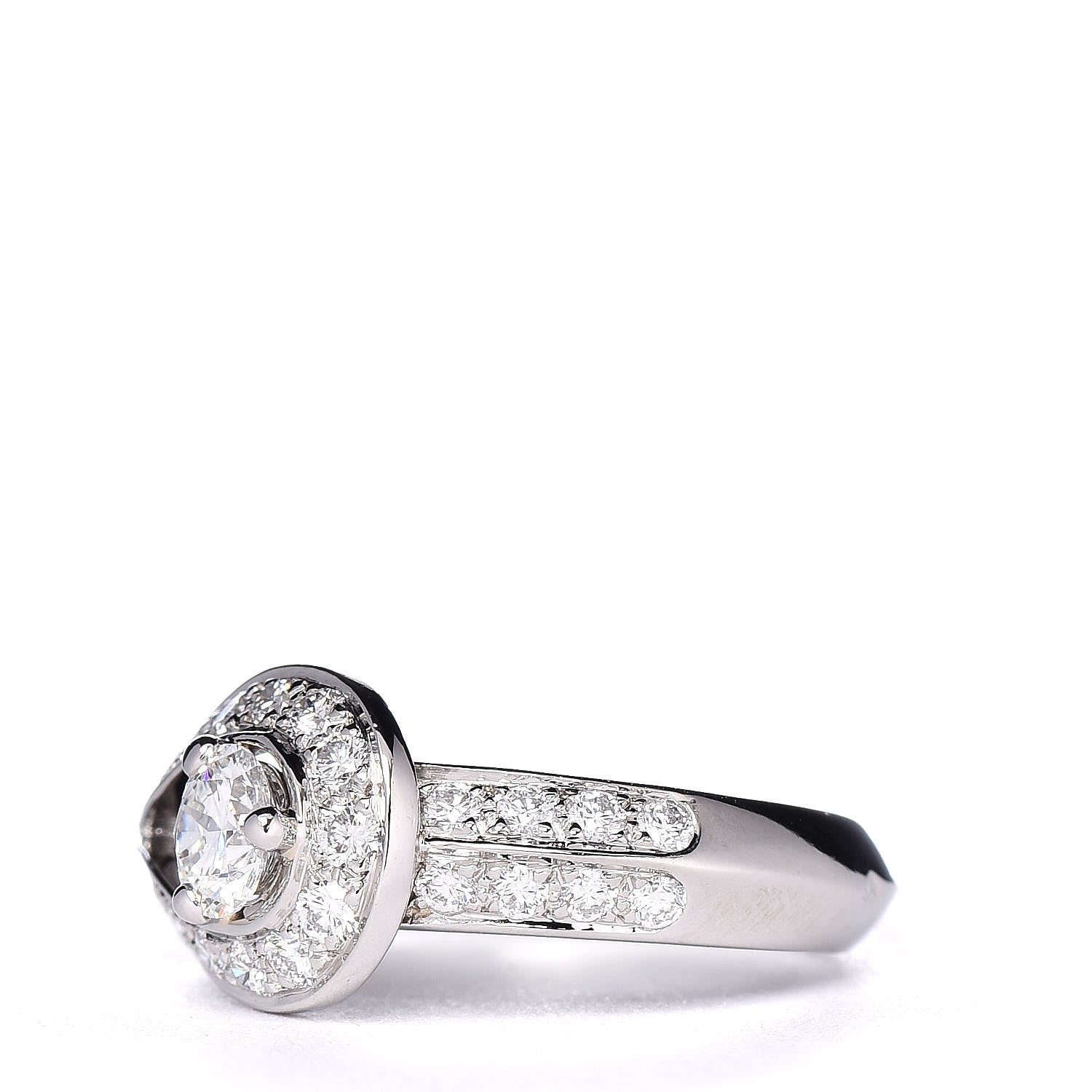 Van Cleef & Arpels Platinum Diamond .30ct Couture Solitaire Ring 50/5.25 6 of 17