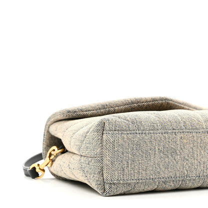 Saint Laurent Denim Y Quilted Monogram Toy Loulou Crossbody Bag Grey 9 of 10