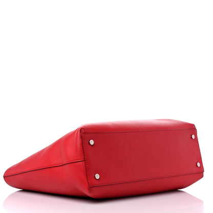 Jimmy Choo Calfskin Crystal Buckle Shopping Tote Red 4 of 17