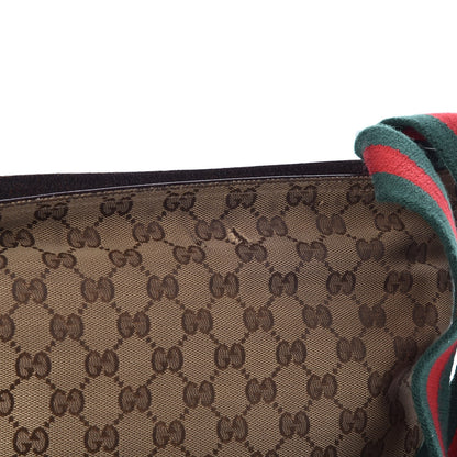 Gucci Monogram Web Medium Double Pocket Messenger Bag Dark Brown 12 of 15