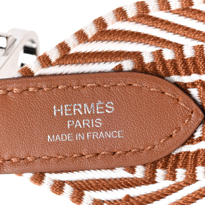 Hermes Toile Swift 50mm Sangle Cavale Shoulder Strap Ecru Beige Gold 4 of 6