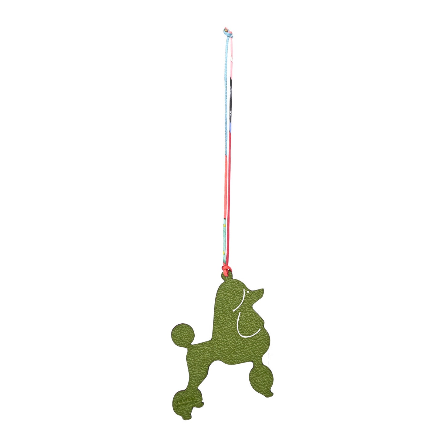 Togo Chevre Petit H Royal Poodle Bag Charm Bordeaux Vert Canopee