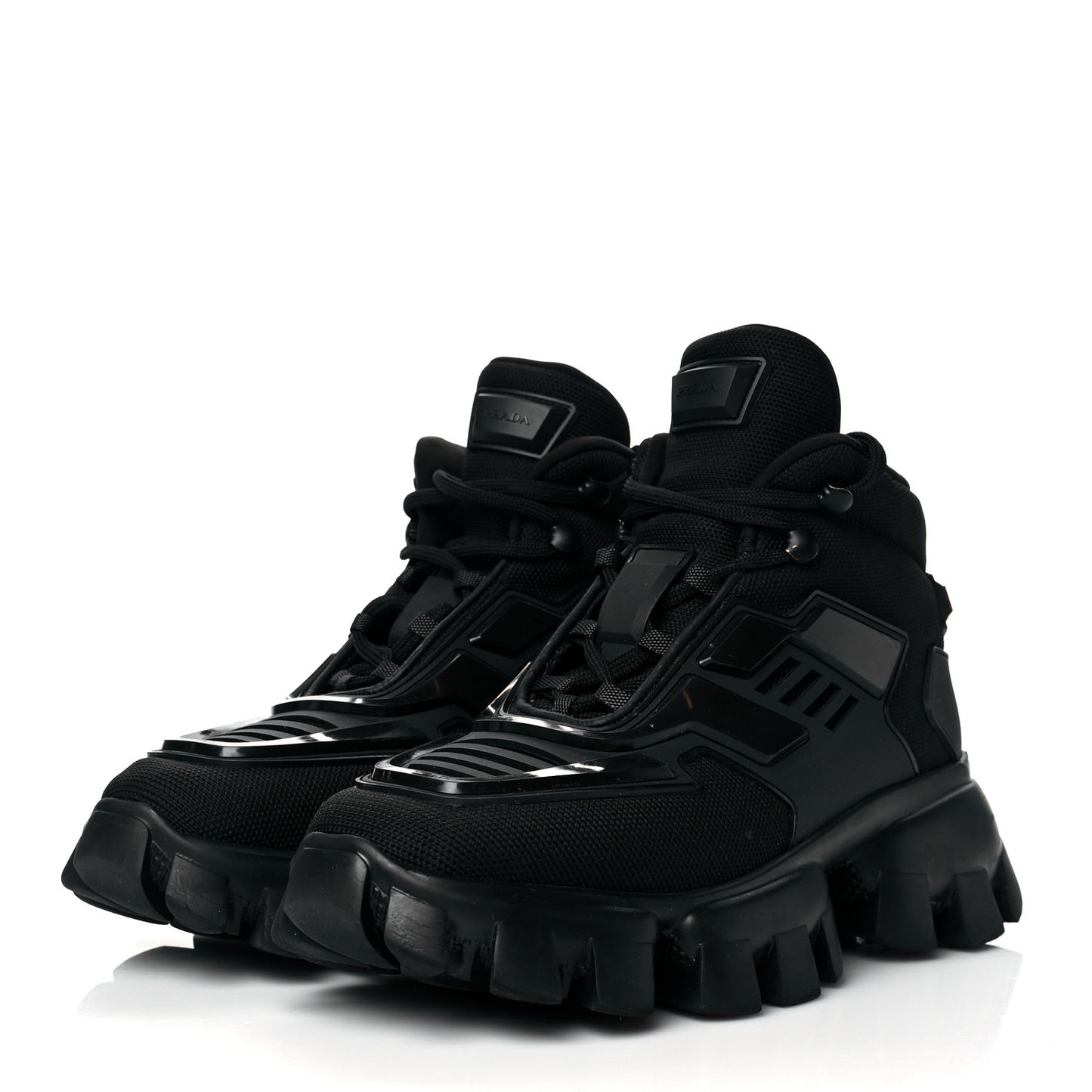 Knit Fabric Cloudbust Thunder High Top Sneakers 38 Black