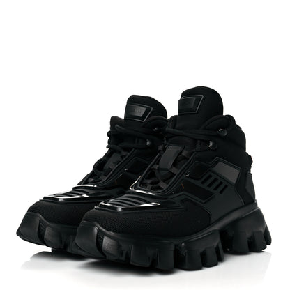 Prada Knit Fabric Cloudbust Thunder High Top Sneakers 38 Black 3 of 9