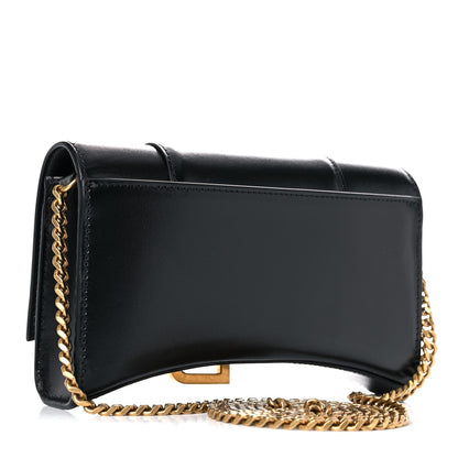 Balenciaga Shiny Box Calfskin Hourglass Chain Bag Black 3 of 14