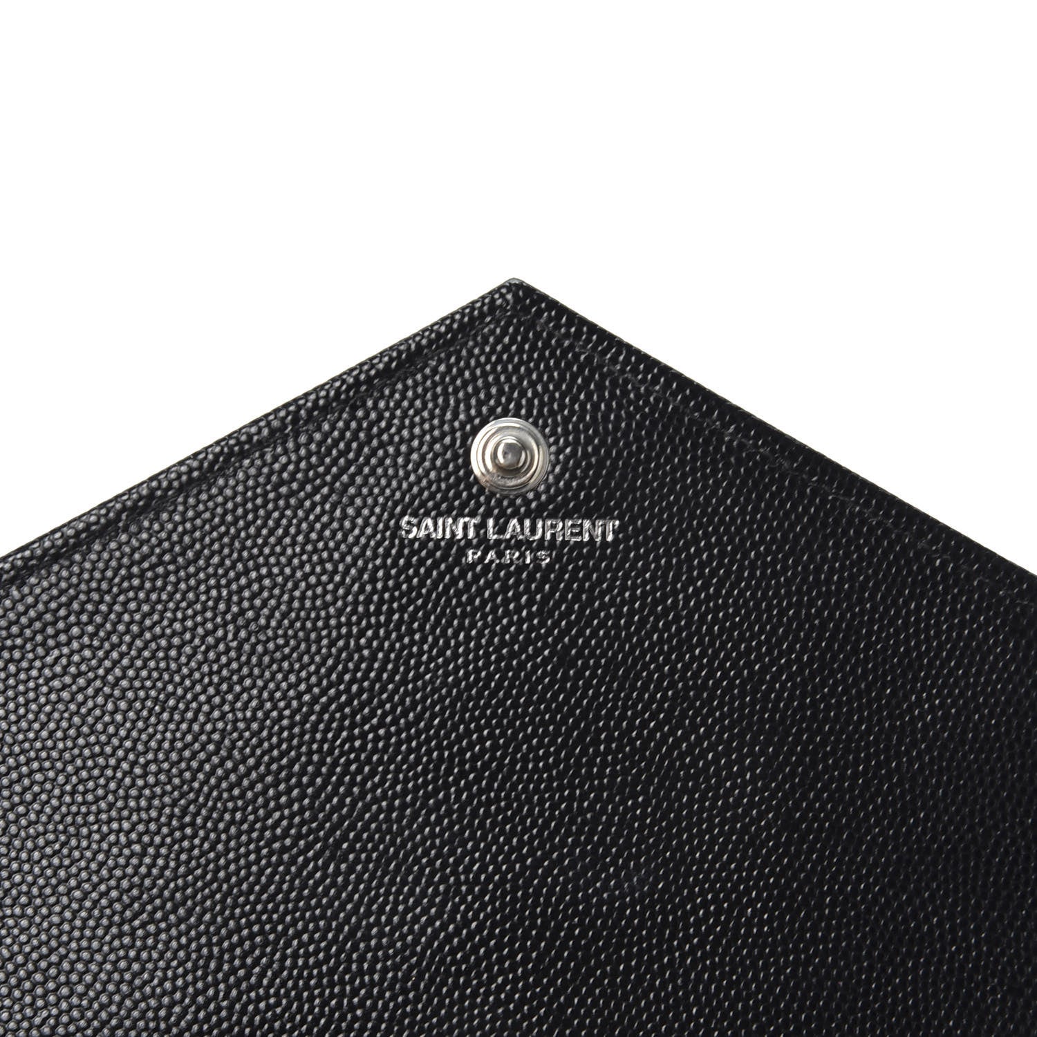 Saint Laurent Grain De Poudre Matelasse Chevron Monogram Chain Wallet Black 7 of 9