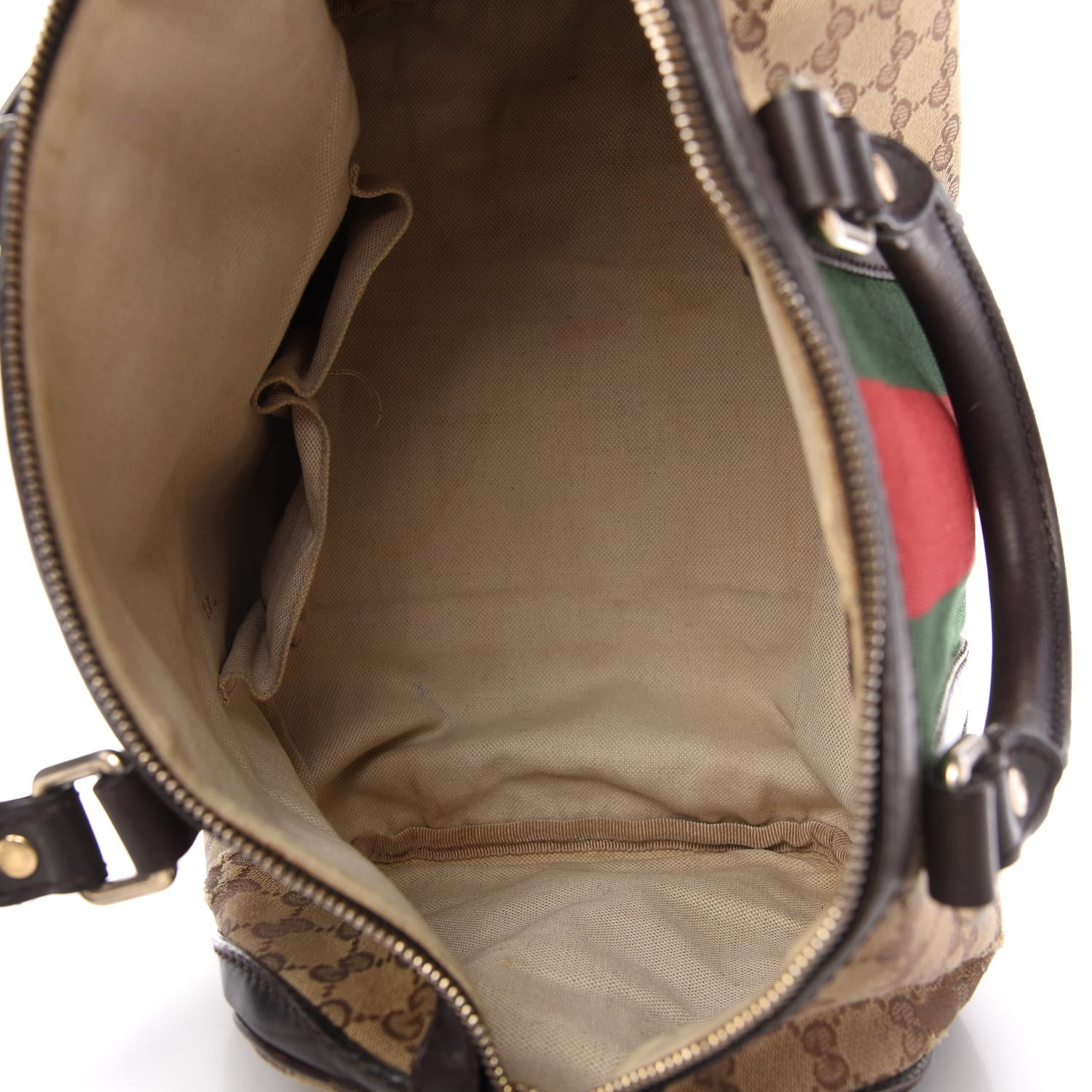 Gucci Monogram Vintage Web Medium Boston Dark Brown 4 of 12