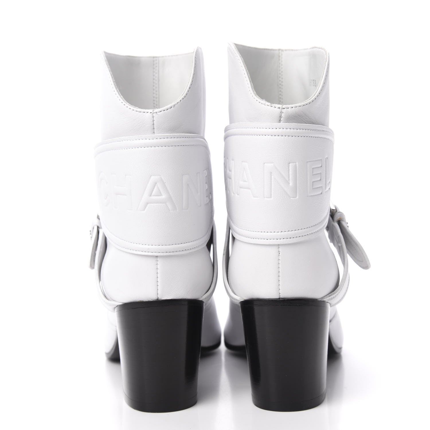 Chanel Lambskin Goatskin Cap Toe Boots 37 White Black 6 of 11