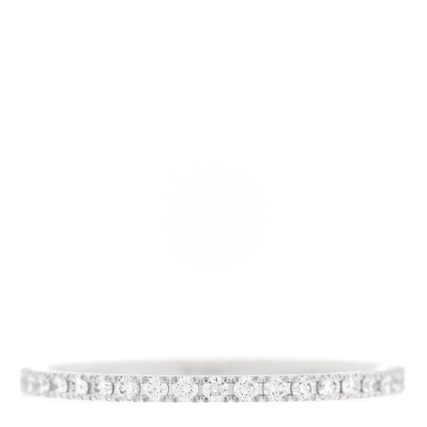 Van Cleef & Arpels 18K White Gold Diamond 1.25mm Felicite Wedding Band Ring 50 5.25 1 of 4