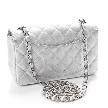 Chanel Metallic Lambskin Quilted Mini Rectangular Flap Silver 3 of 11