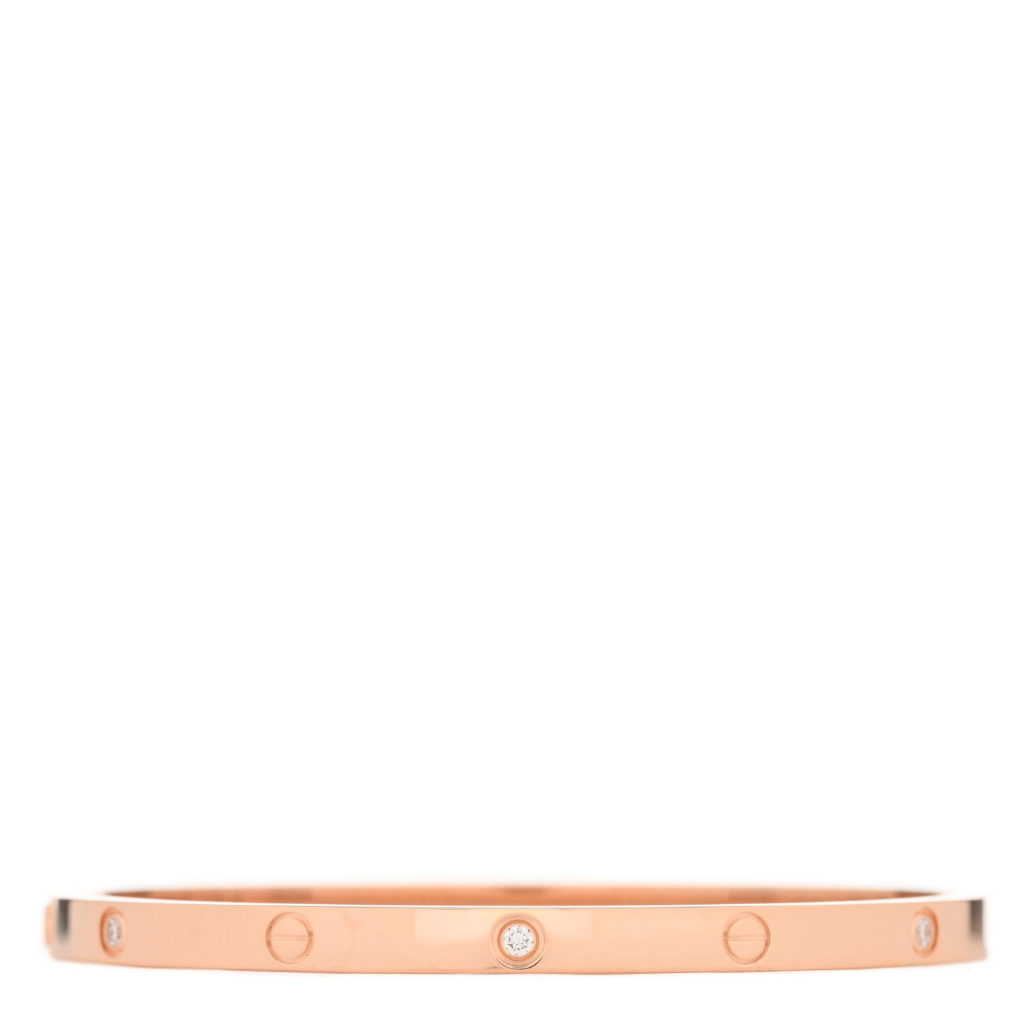 18K Pink Gold 6 Diamond Small LOVE Bracelet 15