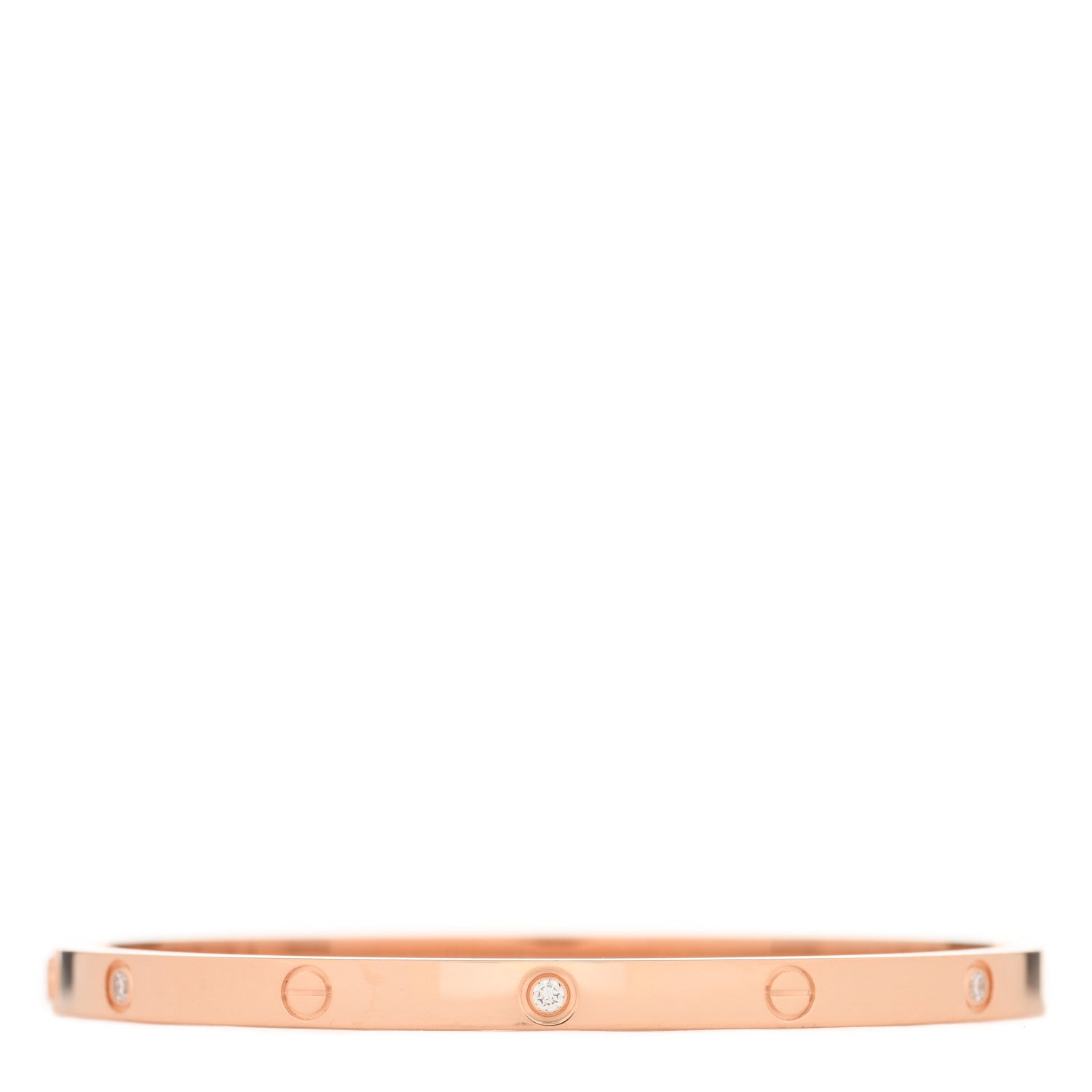 Cartier 18K Pink Gold 6 Diamond Small LOVE Bracelet 15 1 of 3