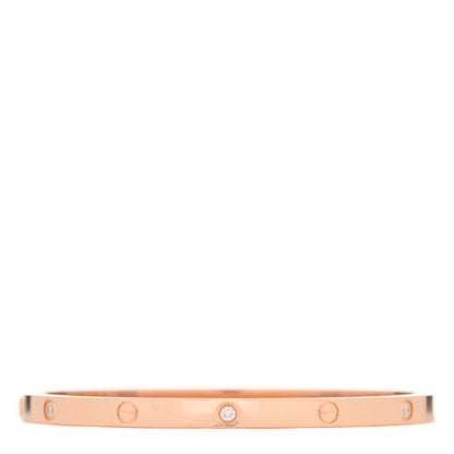 Cartier 18K Pink Gold 6 Diamond Small LOVE Bracelet 15 1 of 3