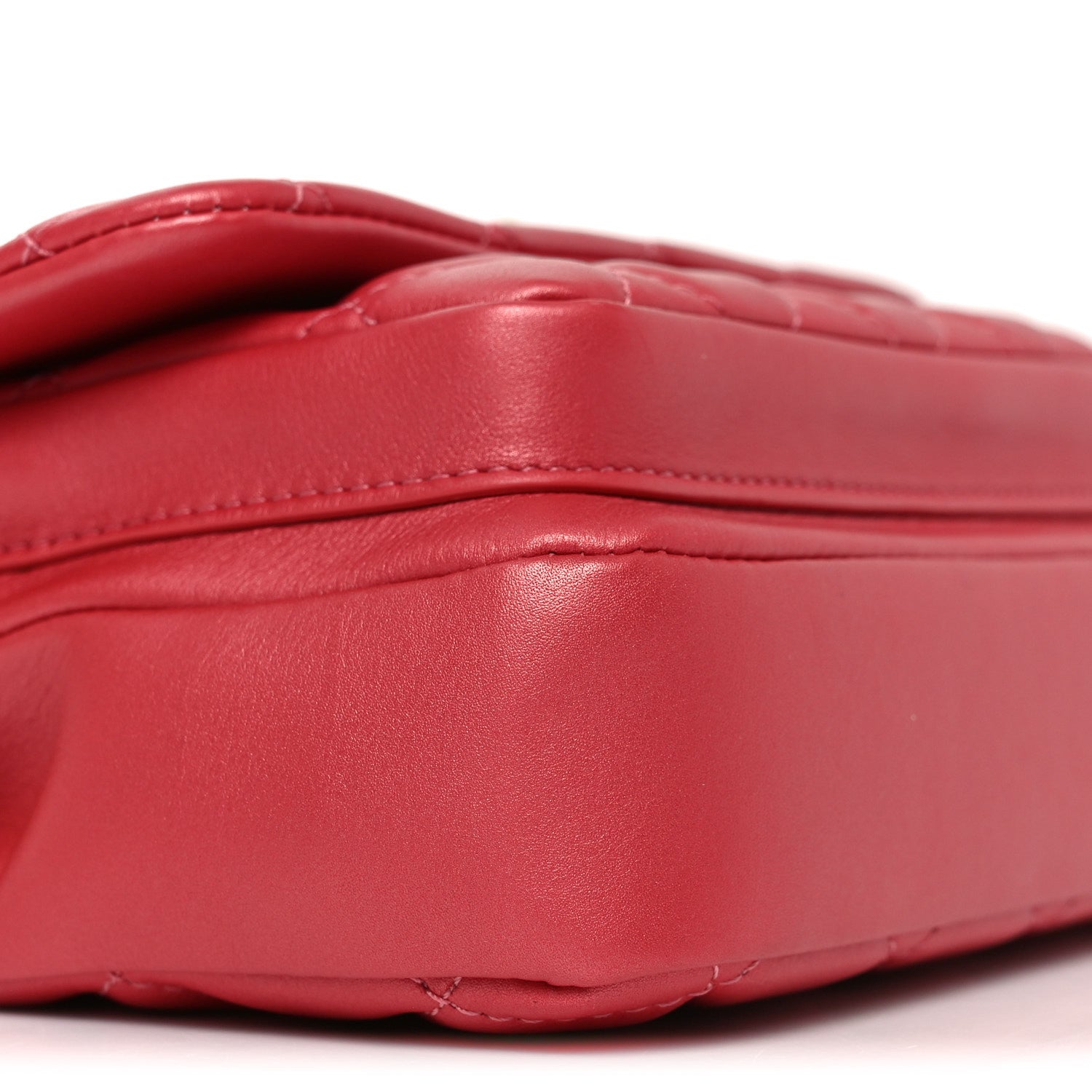 Chanel Calfskin Quilted Top Handle Flap Dark Pink 8 of 9