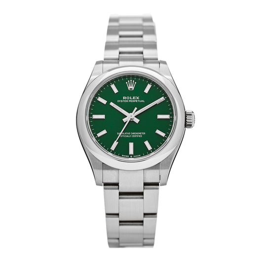 Stainless Steel 31mm Oyster Perpetual Watch Green 277200
