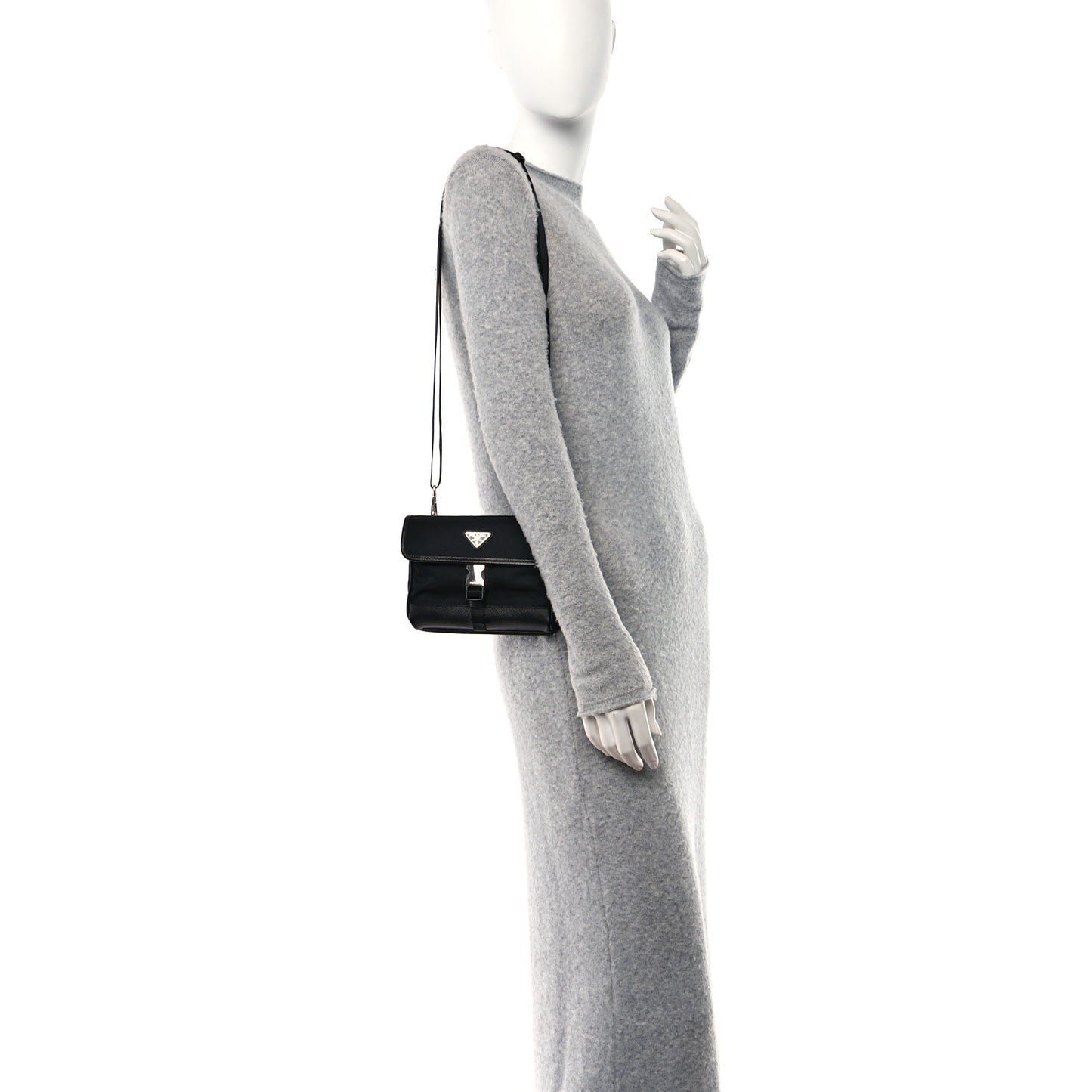 Re-Nylon Saffiano Smartphone Case Crossbody Black