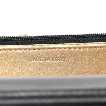 Chanel Lambskin Enamel Quilted Pearl Crush Wallet On Chain WOC Black 7 of 9