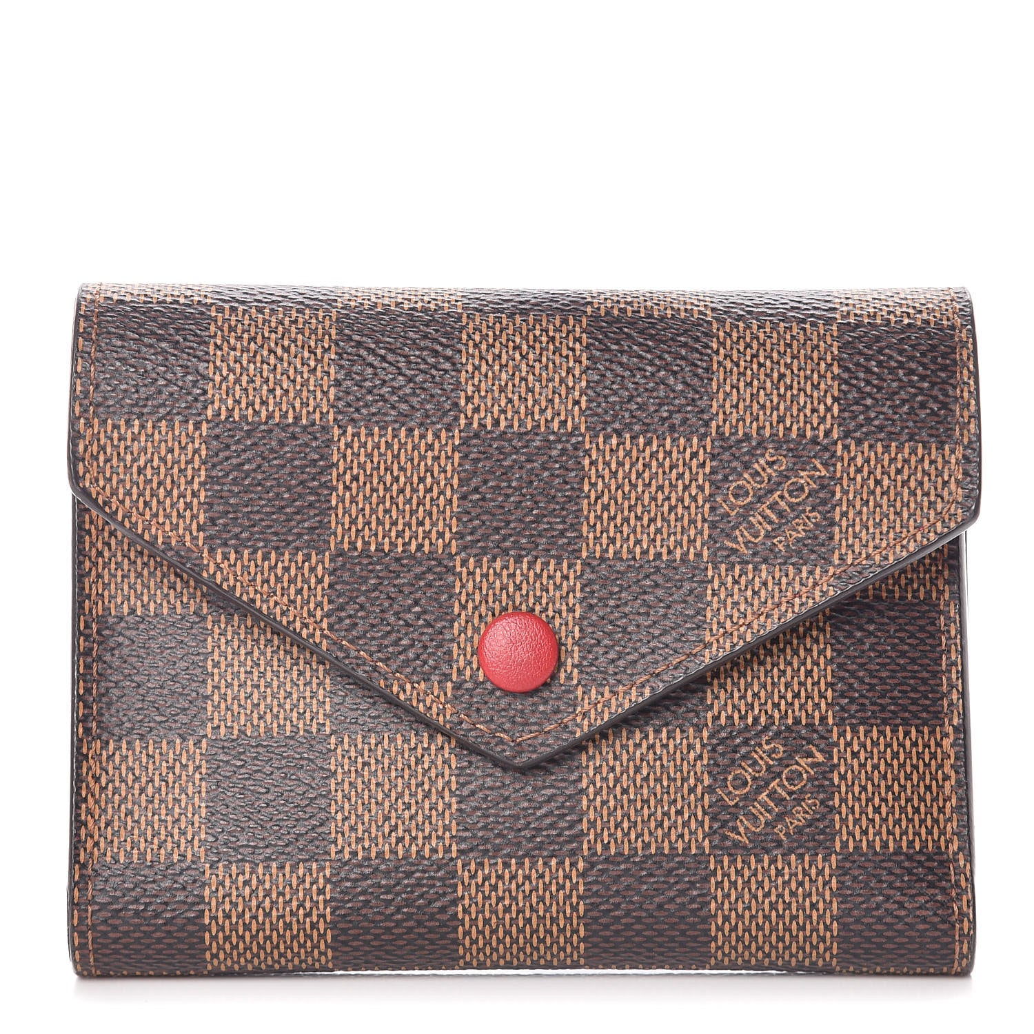 Louis Vuitton Damier Ebene Victorine Wallet Red 1 of 8